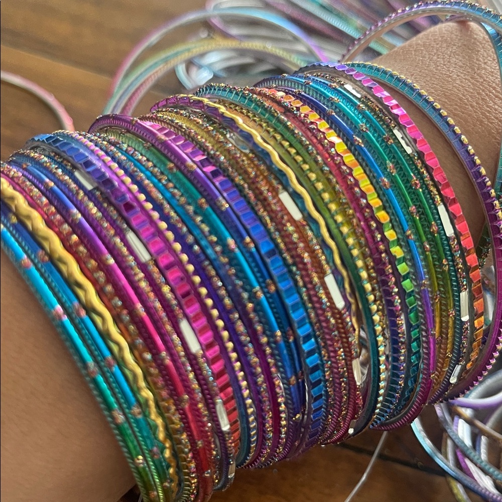 150 Multicolor Stackable Colorful Bangle Bracelet… - image 1